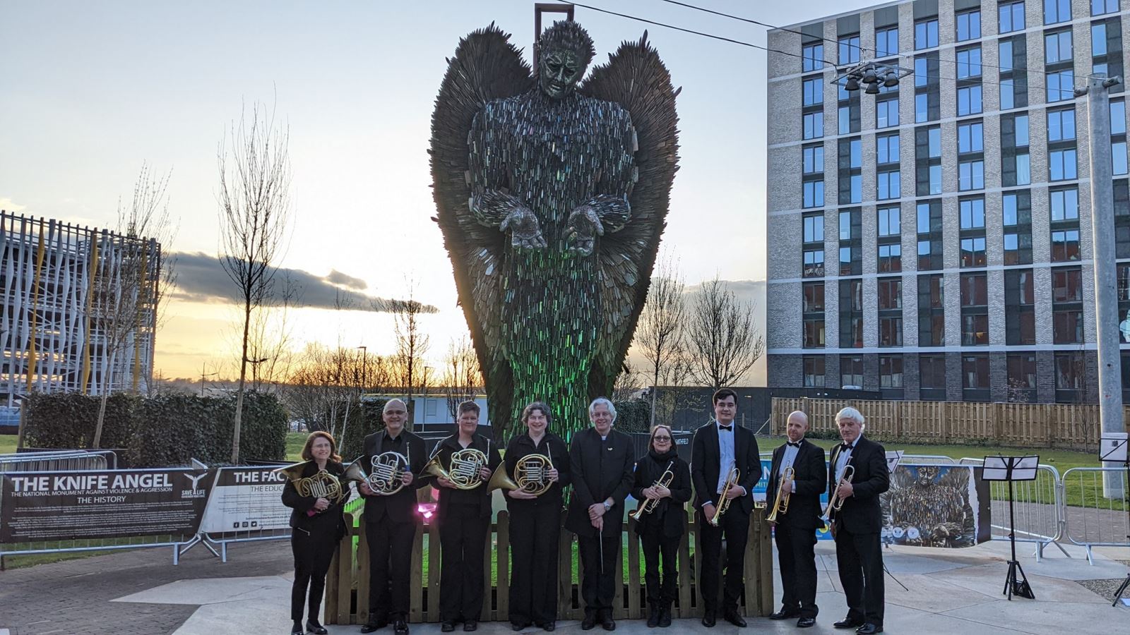 British Police Symphony Orchestra at the Knife Angel in Stoke-on-Trent