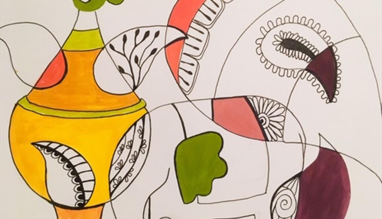 Abstract Still Life Mixed Media Workshop Visit Stoke